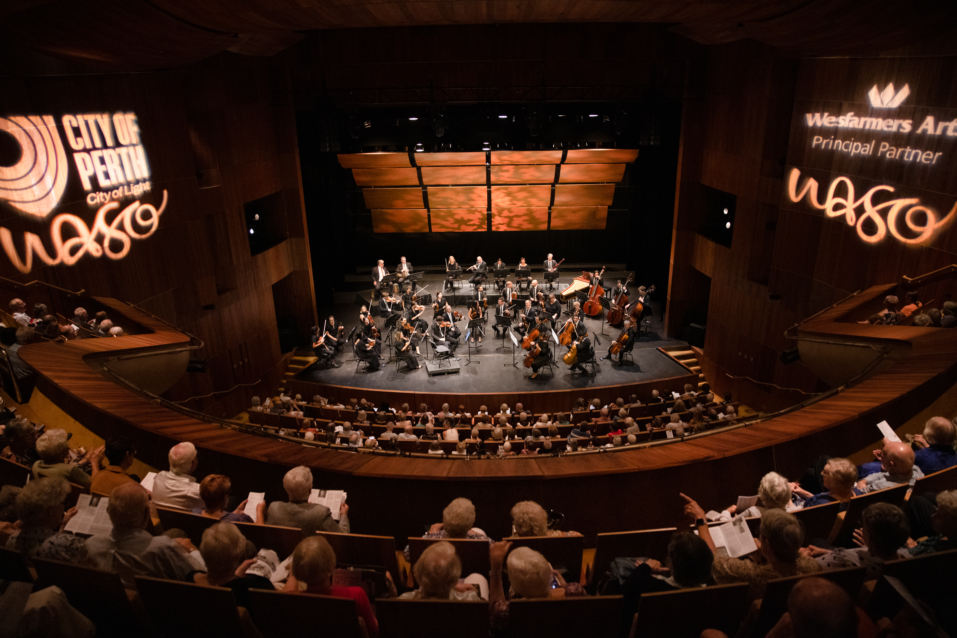 WASO performs on stage at Heath Ledger Theatre