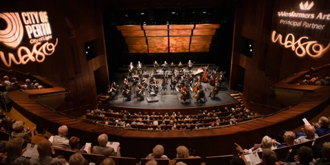 WASO performs on stage at Heath Ledger Theatre