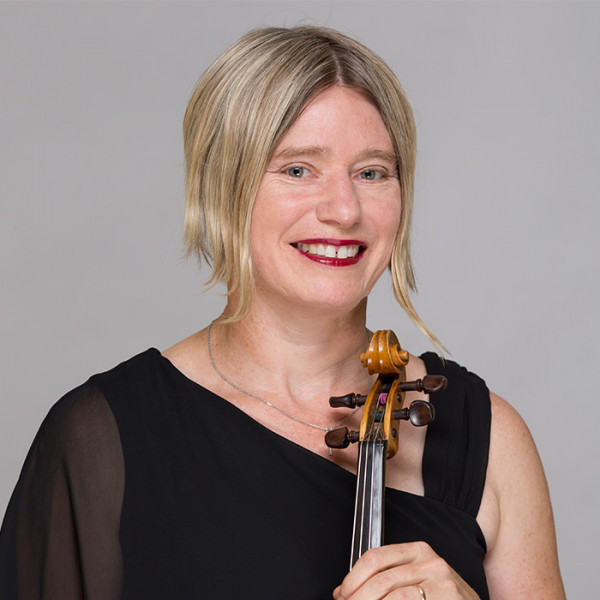 Louise Sandercock holding a violin