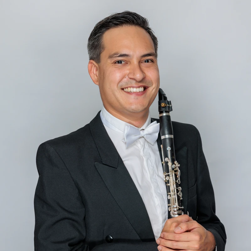 Som Howie holiding his clarinet