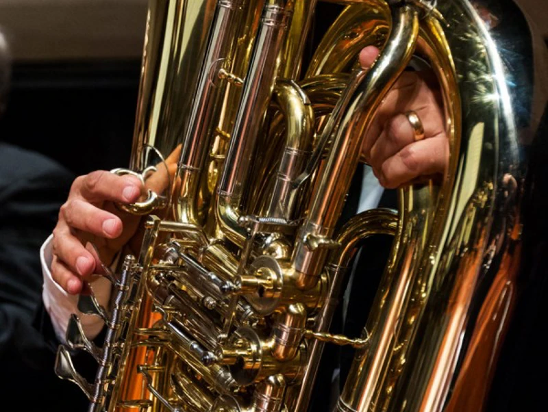 Meet our Brass Players Close up of a tuba being played