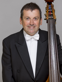 Mark Tooby with his double base